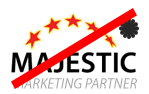 Логотип Majestic с дополнительным текстом и изображением